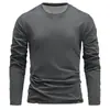 Camisetas de Manga Larga para Hombre con Bloques de Color Otoño e Invierno Europeas y Americanas, Cuello Redondo, Tops Casuales Cortavientos, Camisetas Deportivas