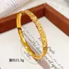Tienda de oro con pulsera auspiciosa de hielo roto de tres caras color oro anillo liso de oro roto pulsera cerrada para novia