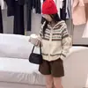 Suéter Fair Isle para niñas, colección otoño 2026, estilo nuevo, para niños mayores, cárdigan de punto jacquard retro, sudadera con capucha estilo coreano