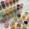 Cuentas redondas de cristal con halo de dos colores para helado de 4 mm, pulsera DIY, cadena para teléfono móvil, material de cuentas sueltas hechas a mano, accesorios