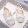 Zapatos de Princesa con Lazo para Niñas 2026 Primavera Nuevo Estilo Zapatos de Cuero con Suela Suave y Lentejuelas Zapatos de Moda con Perlas para Bebé