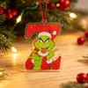 Pingente de Letra de Acrílico Monstro Peludo Verde de Natal Transfronteiriço 2 Estilos Enfeite de Árvore de Natal Decoração de Presente de Feriado Transfronteiriço