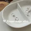 Pendientes coreanos de estilo ins, frescos y delicados, de plata de ley S925, exquisitos pendientes mini de graffiti floral, pequeños y elegantes con un temperamento suave