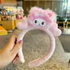 Faixa de cabeça fofa com orelhas de panda para lavar o rosto, faixa de cabeça de pelúcia de desenho animado com coroa alta para mulheres, faixa para maquiagem e lavar o cabelo, acessório de cabelo