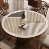 Toalha de Mesa Redonda Estilo Wabi-Sabi, Impermeável, À Prova de Óleo, Não Precisa Lavar, Luxo Leve, Sensação de Alta Qualidade, Jogo Americano Redondo para Mesa de Centro, Jogo Americano Resistente ao Calor para Mesa de Jantar