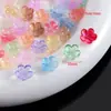 Flor de Peonía de Cristal Flor Colorida de Cinco Pétalos Cadena de Cuentas Accesorios para Joyería DIY Pulsera Pulsera Accesorios de Producto Semi-terminado Materiales