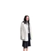 UNDERSON Coréia Dongdaemun 2026 Bloco de Cores Retrô Gola Lapela Comprimento Médio Curto Jaqueta de Trabalho Outerwear