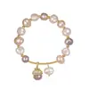 Pulsera de Gato de Perla de Agua Dulce de Forma Especial Barroca Pulsera de Moda Femenina Celebridad de Internet Pulsera de Perla de Agua Dulce Colorida