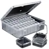 Caja de Almacenamiento Transparente de 30 Compartimentos para Joyería, Organizador con Tapa abatible, Caja de Almacenamiento Multifuncional a Prueba de Polvo