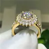 Cao Shi acessórios explosivos transfronteiriços Europeu e Americano anel de casamento feminino de luxo anel de zircão de platina banhado a cobre atacado