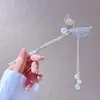 Outono de 2025 Novo Estilo Coreano Liga Floral Grampo de Cabelo Acessórios Hanfu Femininos Ornamento de Cabelo Estilo Antigo Penteado Alto Franja de Luxo Leve