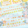 Fita de Papel Revestido Animal Cartoon Fofo Estilo Japonês Adesivos Infantis Material para Decoração de Diário DIY Fita Básica