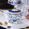 Juego de Taza y Platillo de Café de Porcelana Fina de Alto Valor Juego de Té Británico de Lujo Ligero de Alta Gama Tetera para Té de Flores de Tienda de Dulces Caja de Regalo