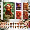 Producto nuevo transfronterizo Calendario de Adviento 2D de Vaca de las Tierras Altas 2026 Calendario de Navidad de Vaca de las Tierras Altas
