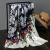 Pañuelo cuadrado de imitación seda satinada 90*90cm bufanda moda pañuelo de mujer toalla de arena a prueba de viento protector solar bufanda cálida
