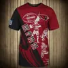 Camiseta de Rugby Transfronteriza para Hombre Verano Juvenil Holgada Estampado Digital 3D Cuello Redondo Mangas Cortas para Hombre
