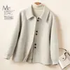 Nuevo Abrigo de Lana Doble Cara para Mujer Otoño/Invierno 2026, Moda Dongdaemun con Diseño de Solapa, Chaqueta de Lana Holgada