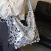 Bolsas de Diseñador de Nicho para Mujer 2025 Nueva Moda de Invierno Bolso de Hombro Cruzado Lentejuelas Bolso Tote Elegante de Gran Capacidad