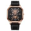 Direto da fábrica transfronteiriça mostrador grande tendência concha quadrada dupla camada pulseira casual masculina esportiva personalidade pulseira terno