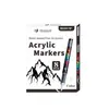 Marcador de tinta acrílica líquida directa blanco y negro, marcador de resaltado para arte, bolígrafo para diario de tarjeta negra DIY, marcador de pintura de punta suave