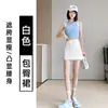Falda Deportiva Corta Estilo Dulce y Picante para Mujer Verano 2024 Nueva Falda de Cintura Alta Adelgazante que Realza las Caderas para Figuras Pequeñas Falda Midi de Corte A