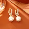 Brincos Populares de Contas de Vidro Shijia com Toque de Luxo, Modernos e Versáteis, Acessórios de Orelha Exquisitos, Banhados a Cobre com Ouro Real, Argolas Estilo Influenciador da Moda