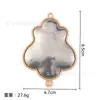 Brocado da Dinastia Song Feito à Mão Novo Estilo Chinês Ranhurado Duplo Pendente Trevo de Quatro Folhas Flor Begônia Base para Joias DIY com Tampa e Acessórios de Tecido