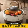 Parrilla de barbacoa para acampar al aire libre, estufa envolvente, para preparar té, parrilla plegable para interiores, estufa de barbacoa, parrilla de carbón para exteriores