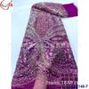 Vestido transparente de malla bordada laminada con cuentas de tubo grueso para mujer, vestido de novia, vestido de actuación escénica, vestido de encaje completo