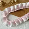 Accesorios de Encaje Plisado con Lunares de Doble Capa de Gama Alta Materiales Hechos a Mano para Bricolaje para Bolsos, Cintas, Accesorios para el Cabello, Tarjeteros y Decoraciones