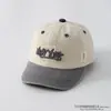 Gorra de Béisbol Lavada Estilo Nuevo Primavera y Otoño para Niños, Versión Coreana con Letras Inglesas Bordadas, Gorra para el Sol para Niños y Niñas, Gorra de Béisbol con Bloques de Color