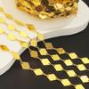 Pieza DIY de Cadena Rectangular con Forma de Rombo Cadena Pasador de Pelo Materiales Accesorios para el Cabello Accesorios para Ropa Accesorios de Pulsera Cuadrada de Oro de 14K