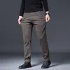 Calça Casual Masculina de Algodão Slim Fit para Trabalho e Dia a Dia Perna Reta Casual Não Amassa Cor Sólida Stretch Calça Masculina
