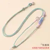 Corda de Pingente Flor de Pessegueiro Joia de Ouro Tecida à Mão Corda de Colar com Contas de Abóbora Pingente de Jade Corda de Cristal Atacado