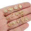 Aço Inoxidável Estrela Explosiva Cravejada de Diamantes Beija-flor Cereja Trevo de Quatro Folhas Pingente Pequeno Materiais para Joias DIY Pulseira Colar Acessórios