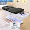Cama de shampoo ajustável eletricamente com massagem nos pés, circulação de água e uma cama de aromaterapia dedicada para lavar o cabelo, apresentando múltiplas funções e controle de temperatura constante