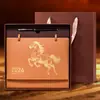 Calendário de Mesa em Couro 2026 High-End Personalizado para Escritório Desktop Criativo Calendário 2026 Ano do Cavalo Calendário de Mesa Caixa de Presente Personalizado