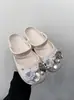Zuecos de Ballet con un Diseño de Flor de Perla DIY Soñador, Etéreo y Hermoso, Sandalias Dulces para Mujer, Chanclas de Playa