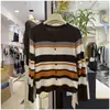 Cardigan de Punto de Manga Larga con Cuello Redondo a Rayas Beige Estilo Coreano Perezoso para Mujer Otoño Nueva Llegada Top Exterior Holgado Versátil