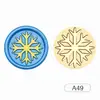 Sellos de Cera Serie Navideña con Diseños de Muñeco de Nieve, Copo de Nieve y Reno, Varios Estilos, Cabezales de Cobre para Diario y Sellado de Sobres