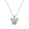 Pingente de Prata de Lei S925 Colar de Moissanita de 1 Quilate Moda Feminina Luxo Bolsa Redonda Pingente de Prata do Mickey