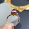 Anillo de amatista natural piedra desnuda tamaño 6*6mm para el día a día con plata de ley 925 venta directa de fábrica