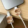 Protector de Cable de Datos Estilo Cachorro Lindo, Casual, de Acrílico, Anti-Rotura, Tipo-C/iph