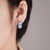 Outlet de Fábrica Aretes Nuevos Incrustados con Circonita Azul Londres Punto de Diamante Completo Cruz de Cristal Afilada Pendientes Europeos y Americanos Transfronterizos