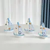 Artesanías de Velero Transfronterizas de 15 CM Adornos Accesorios para Fotos en Línea Decoración de Pasteles Velero para el Hogar Pequeño Velero