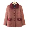 Nuevas chaquetas de otoño e invierno para mujeres de mediana edad y mayores, tops holgados y elegantes para madres, ropa de otoño para personas mayores, abrigo estilo Chanel para abuela