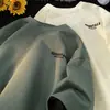 Camiseta masculina de manga curta, novo modelo de verão, algodão resistente, simples, moderna, versátil, casual, corte solto, camiseta de meia manga para estudante