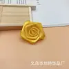Cinta de 4 cm Flor de Rosa Pentagonal Hecha a Mano Flor Pequeña Caja de Regalo de Dulces de Boda Ramo DIY Sombrero de Confinamiento Accesorios de Flor de Tejido Textil para el Hogar