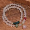 Otoño e Invierno Nuevo Pulsera de Ágata Blanca Natural para Mujer Ágata Fuente de Sal Melocotón Tiliu Marca Pulsera de Cuentas Pulsera