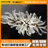 Candelabro de cristal de cobre puro, lujo artístico ligero, luz de diseño floral para comedor y bar, luz recomendada por diseñador para comedor de villa, fábrica de lámparas para dormitorio